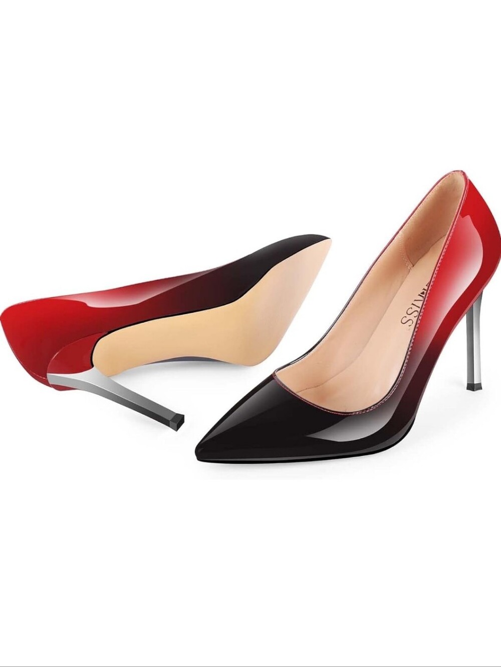 wetkiss Red Black Ombre High Stiletto Heels Size 9 - Picture 3 of 7
